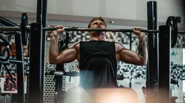 Man doing military press